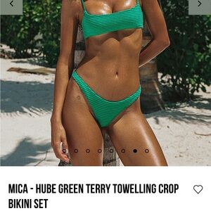 MICA Green Terry Towelling Crop Bikini Set